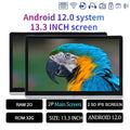 13.3 Inch Car Headrest Monitor Monitor IPS Android 12 2G+32G Touch Screen For Car Rear Seat Player Dual HDMI Music