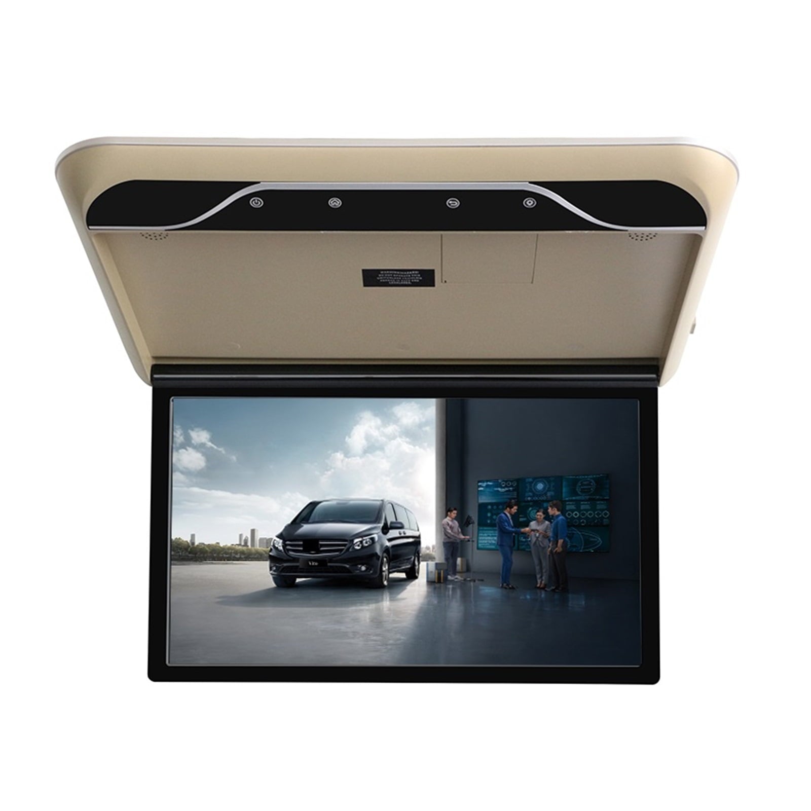 19 Inch Car Monitor HD LCD Screen Car Video Playe 1080P Automobile Ceiling Roof Mount Monitor Portable Multimedia TV Link ,Easy to Use