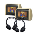 (2) 7DVD Headrest Monitor Systems with (2) Headphones