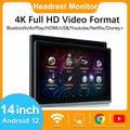 (2 pcs)14  inch 4G+64G Car Headrest Monitor Screen IPS Android 12 Touch Screen For Car Rear Seat Player  AirPlay  HDMI