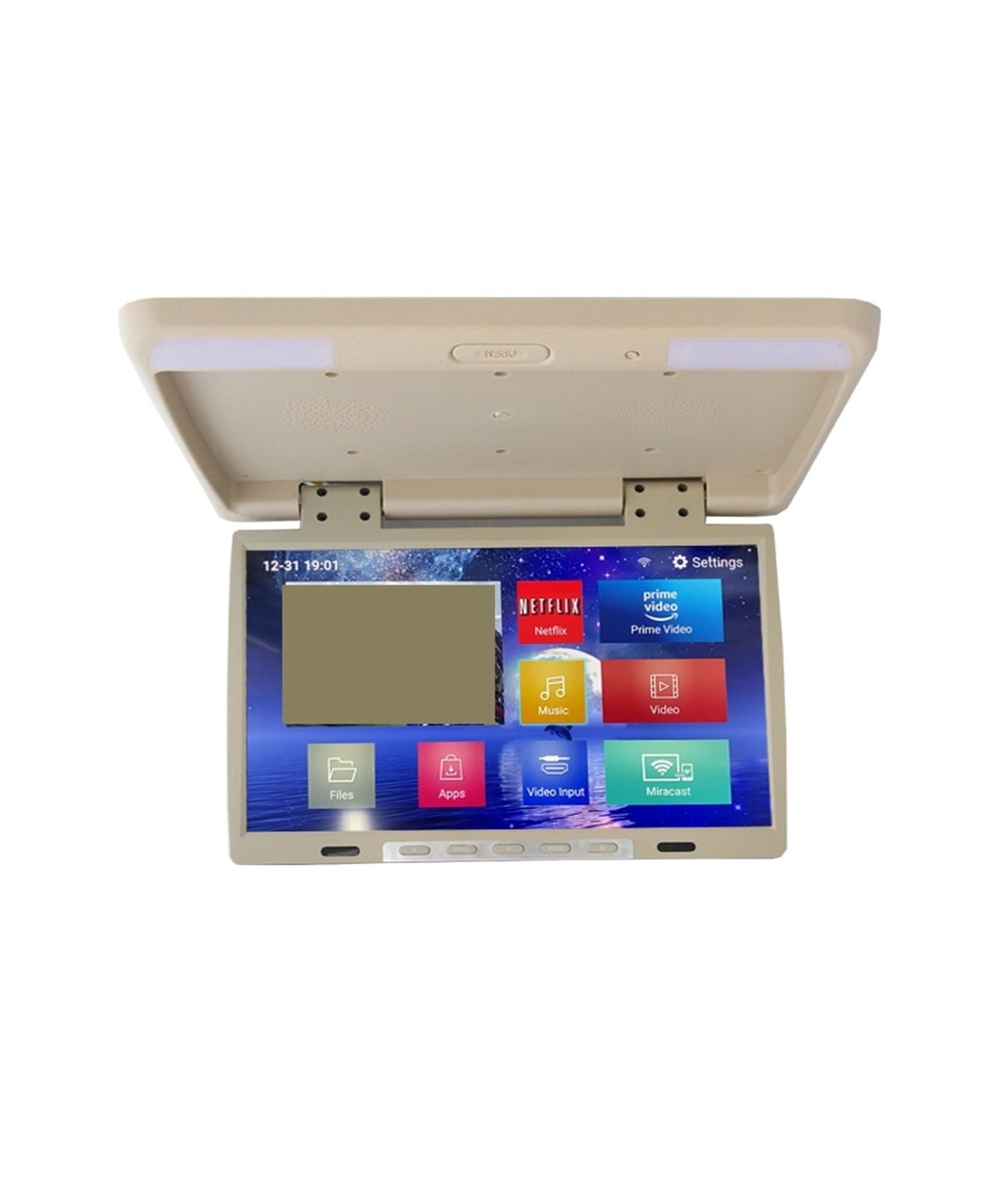 24 Inch Car Monitor 2+16GB Car Ceiling TV 1080P MP5 Video Playe HD Roof Mount Screen Netflix