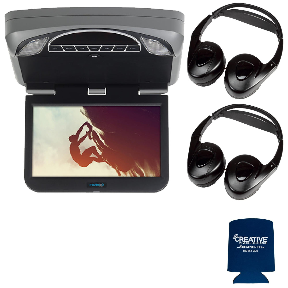 Audiovox Overhead Mobile Video MTGBAVX10 10.1High Def System with DVD and HDMI with 2 pair of headphones