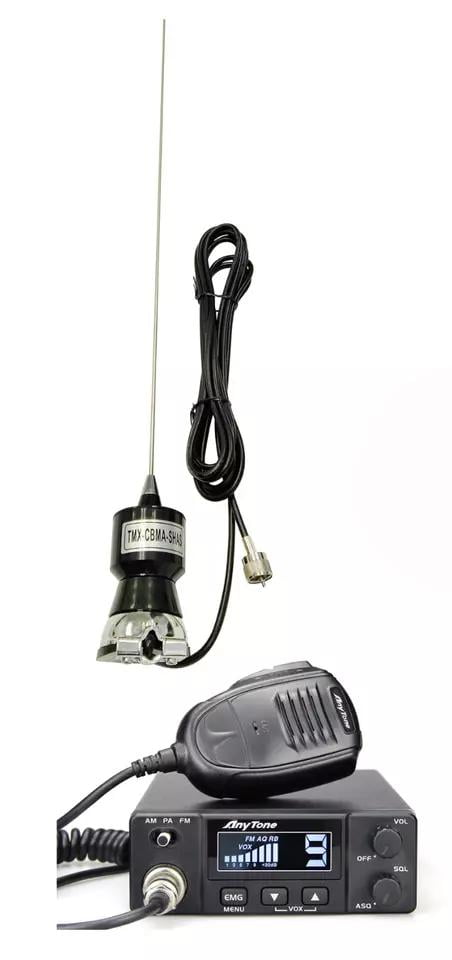 CB Starter Kit: Anytone AT 505PRO Compact CB Radio and CB40 Trunk Lip Mount Antenna