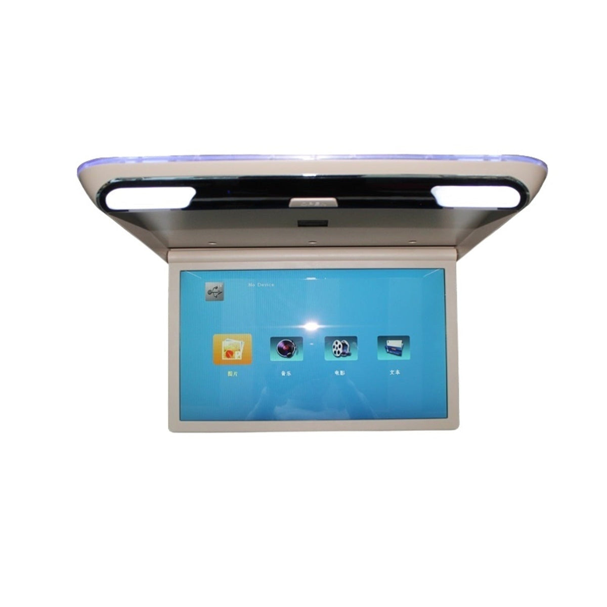 Car Monitor 19 Inch HD LCD Screen Car Roof Mount Screen 1080P Video Player Flip Down Ceiling Link TV USB FM Speaker