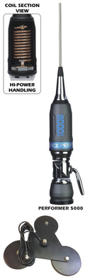 Sirio Antenna Performer 5000 PL 10M CB Trucker Antenna with Triplex Mag Mount for CB Radios