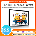 Dual HMDI 13.3Android 12 8G+128G Car Headrest Monitor IPS Tablet Touch Screen For Car Rear Seat 4K Video