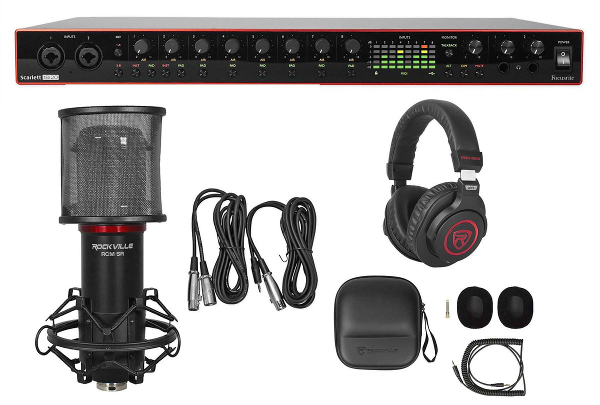 Focusrite Scarlett 18i20 3rd Gen 18-in, 20-out USB audio interface+Mic and Headphones