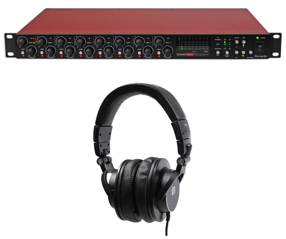 Focusrite Scarlett OctoPre Dynamic 8Ch Microphone Mic Preamp+Presonus Headphones