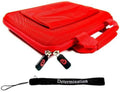 Philips PET741/37 Portable DVD Player with 7-Inch LCD Unique Cases Kroo Cube Carrying Cover Nylon Briefcase Red with Side Pocket also includes a 4-inch Determination Hand Strap