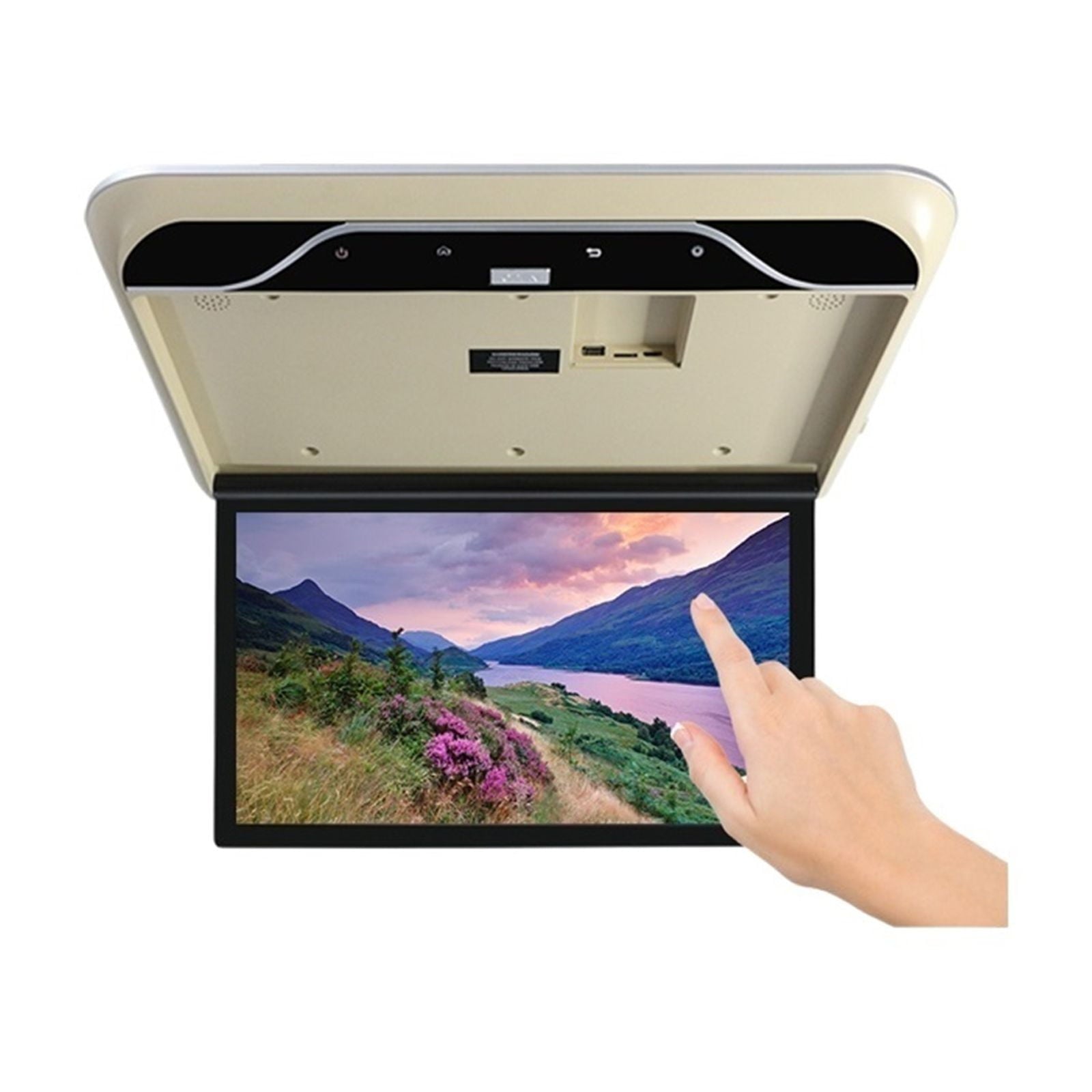 Touch Screen Car Monitor 1080P Video Player HD MP5 Multimedia TV Vehicle Ceiling Roof Mount Panel With Link FM